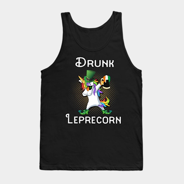 Dabbing Leprecorn Beer Shamrock Leprechaun St Patrick's St Paddy's Day Drunk Tank Top by familycuteycom